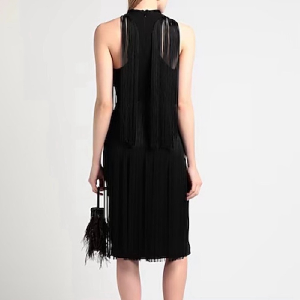 STELLA MCCARTNEY BLACK SLEEVELESS FRINGE DRESS - Picture 6 of 9
